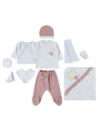 Civil Pembe Baby Unisex Bebek Zıbın Seti 0-1 Ay Somon