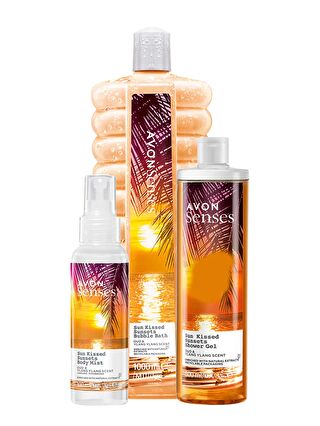 AVON Senses Sun Kissed Banyo Köpüğü Duş Jeli ve Vücut Spreyi Paketi