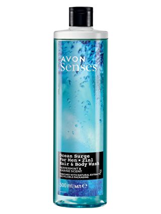 AVON Senses Ocean Surge Nane ve Deniz Kokulu Saç ve Vücut için Erkek Duş Jeli 500 Ml.