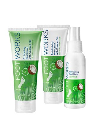 AVON Footworks Hindistan Cevizi ve Misket Limonu Özlü Ayak Bakım Paketi