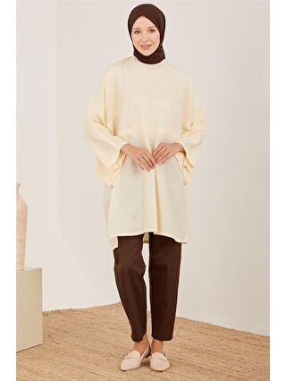 ARMİNE Ekru Kimono Kollu Naturel Tunik 23Y4435