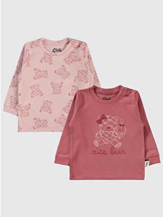 Civil Baby Kız Bebek 2'li Sweatshirt 6-18 Ay Bordo