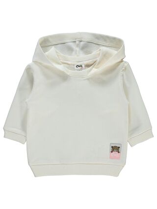 Civil Baby Kız Bebek Kapüşonlu Sweatshirt 6 18 Ay Ekru