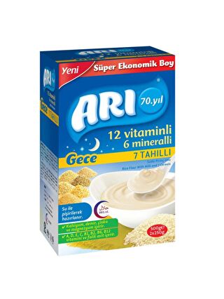 Arı Mama Sütlü 7 Tahıllı (Gece) Sütlü Pirinç Unu 500 gr