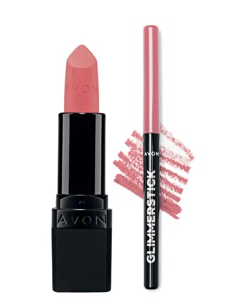 AVON Ultra Mat Ruj Pink Passion ve Glimmerstick Dudak Kalemi Pink Cashmere Paketi