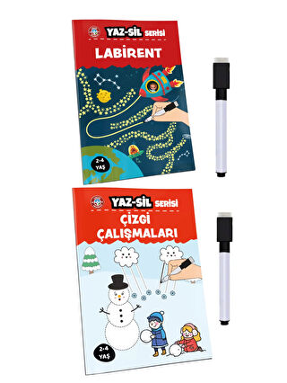 Çocuk Akademi Yaz Sil Labirent ve Çizgi Çalışmaları Avantaj Paket