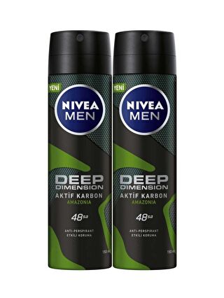 NIVEA Erkek Sprey Deodorant Amazonia 150 ml 2'li