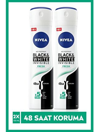 NIVEA Invısıble Black&Whıte Fresh Sprey Deodorant 150 ml Kadın 2'li Avantaj Paketi