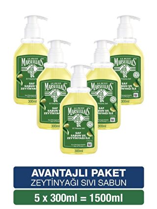 Le Petit Marseillais Saf Sıvı Sabun Zeytinyağı 300 ml x5 Avantajlı Paket