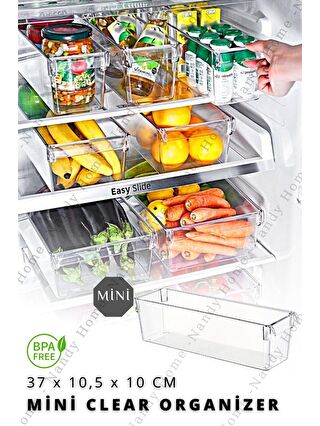 Nandy Home Renksiz MİNİ Tall Clear Buzdolabı & Dolap İçi Düzenleyici Organizer