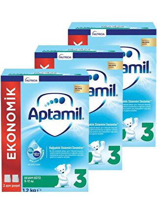 Aptamil 3 Devam Sütü Yeni Formül 1200 gr x 3 Adet