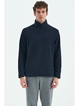 AIR JONES River Lacivert Dik Yaka Erkek Polar Sweatshirt - 88310