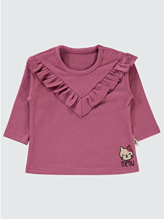 Civil Pembe Baby Kız Bebek Sweatshirt 6-18 Ay Gül Kurusu