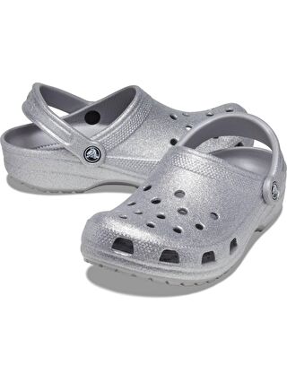 Crocs Classic Glitter Clog Unisex Gri Terlik