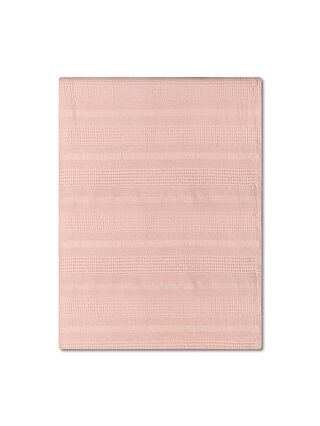 Bluenity Pembe Waffle Pamuklu Çift Kişilik Pike 220x240 Cm - Pudra