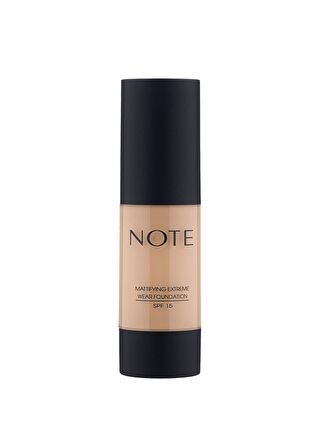 Note Cosmetique Mattifying Extreme Wear 02 Natural Beige Mat Bitişli SPF 15 Kapatıcı Fondöten