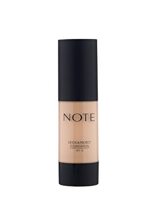 Note Cosmetique Detox & Protect 02 Natural Beige Canlandırıcı Etkili SPF 15 Kapatıcı Fondöten