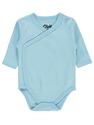 Civil Baby Bebek Kruvaze Yaka Çıtçıtlı Badi 1-6 Ay Mavi