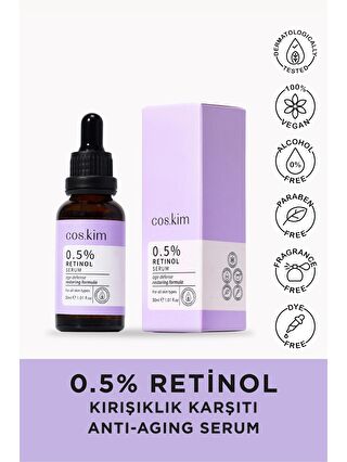 cos.kim %0.5 Retinol Bakım Serumu 30ml