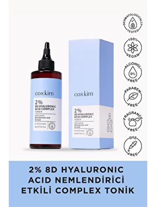 cos.kim 8 Çeşit Hyaluronik Asit Içeren Nemlendirici Tonik 250ml