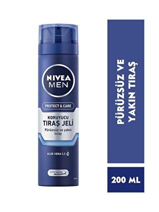 NIVEA Men Protect&Care Tıraş Jeli 200 ml Kuru Ciltler İçin Pürüzsüz Tıraş