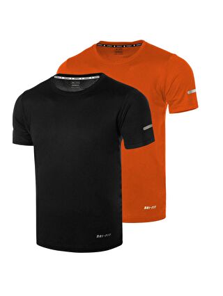 GENIUS STORE Siyah Erkek Nem Emici Hızlı Kuruma Atletik Teknik Performans Spor T-shirt DRIFIT-KISAKOL2