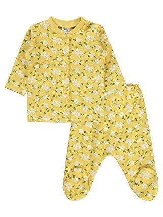 Civil Kahverengi Baby Kız Bebek Pijama Takımı 1-6 Ay Hardal