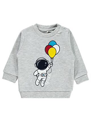 Civil Beyaz Erkek Bebek Sweatshirt 6-18 Ay Karmelanj