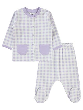 Civil Baby Kız Bebek Pijama Takımı 1-6 Ay Lila