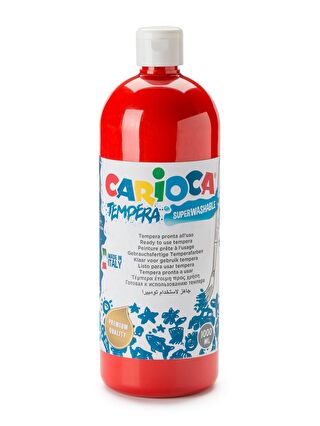 CARIOCA Tempera Boya - Kırmızı (Süper Yıkanabilir) 1000ml - 1350gr / Plastik Şişede