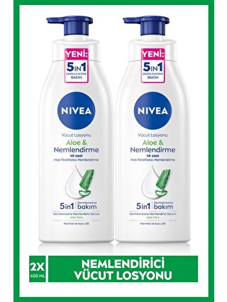 NIVEA Vücut Losyonu Aloe Vera, Normal Ve Kuru Ciltler, Derinlemesine Ne mlendirici Serum, 400 ml x2 Adet