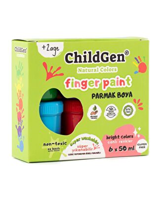 ChildGen Süper Yıkanabilir 6'lı Parmak Boya Seti (6x50gr)