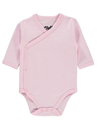 Civil Baby Bebek Kruvaze Yaka Çıtçıtlı Badi 1-6 Ay Pembe