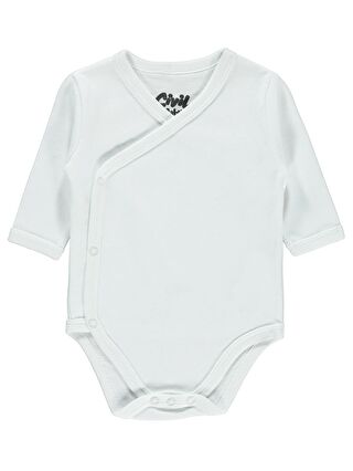 Civil Baby Bebek Kruvaze Yaka Çıtçıtlı Badi 1-6 Ay Beyaz