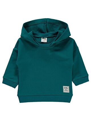 Civil Baby Erkek Bebek Kapüşonlu Sweatshirt 6 18 Ay Petrol Yeşili