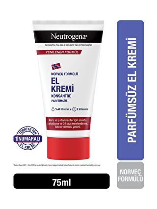 Neutrogena Norveç Formülü El Kremi Parfümsüz 75 Ml