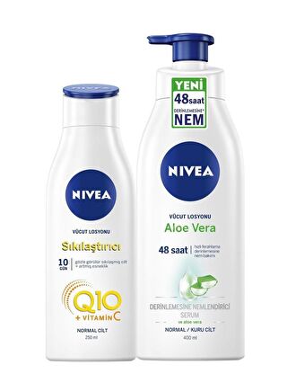 NIVEA Q10 Sıkılaştırıcı Vücut Losyonu 250 ml + Aloe Vera Pump Losyon