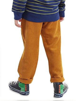Denokids Sarı Fitilli Kadife Hardal Erkek Çocuk Pantolon