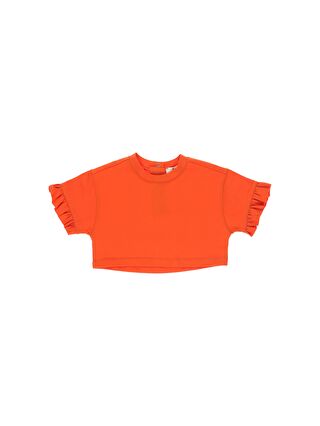 Panço Turuncu Kız Çocuk Crop T-Shirt