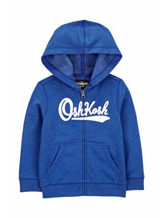 Oshkosh Mavi Erkek Çocuk Kapüşonlu Fermuarlı Sweatshirt