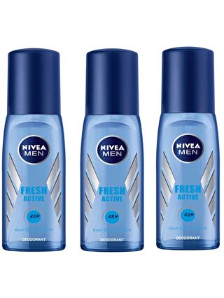 NIVEA Men Pump Sprey Fresh Active Erkek Deodorant 75 ml x 3 Adet