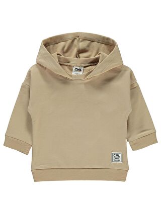 Civil Kahverengi Baby Erkek Bebek Kapüşonlu Sweatshirt 6 18 Ay Sütlü Kahve