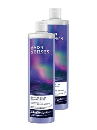 AVON Senses Dancing Skies Menekşe ve Ahududu Kokulu Kremsi Duş Jeli 500 Ml. İkili Set