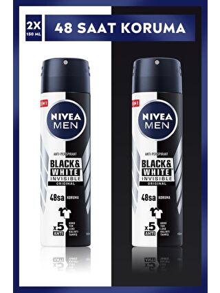 NIVEA Men Erkek Sprey Deodorant Black&White Invisible Original 150 mlx2