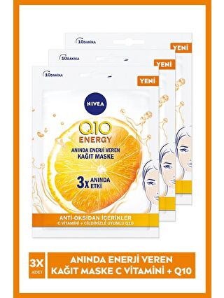 NIVEA Q10 Energy Kağıt Maske 1 Adet X 3