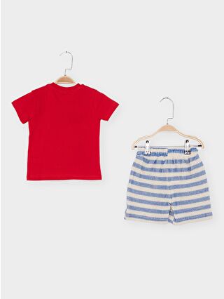 Supermino Kırmızı Mickey Mouse Lisanslı Erkek Bebek 2'li Takım