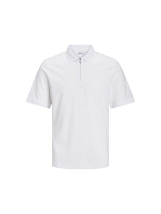 Jack & Jones Mac Zip Erkek Beyaz Klasik Yaka Polo Tişört