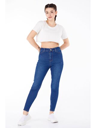 TOFİSA Mavi Kadın Yüksel Bel Skinny Jean Pantolon - 25179