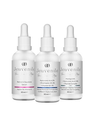 Jeuvenile Anti-age 3'lü Serum Seti - Hyaluronik Asit %2 + Matrixyl %10 + Retinol In Squalene %1