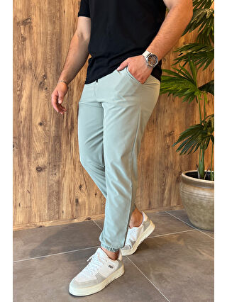 Mishar İtalia Haki Bel Ve Paça Lastikli Paraşüt Slim Fit Jogger Pantolon